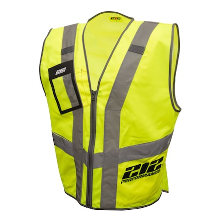 212 Performance Hi-Vis Safety Vest 4XL Class 2 U Back, , Zipper ID Window VSTPERF-8814